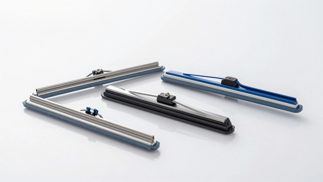 Comparison of conventional, beam, and hybrid wiper blade types