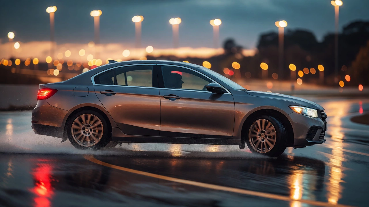 Car leaning excessively in a wet turn due to bad suspension